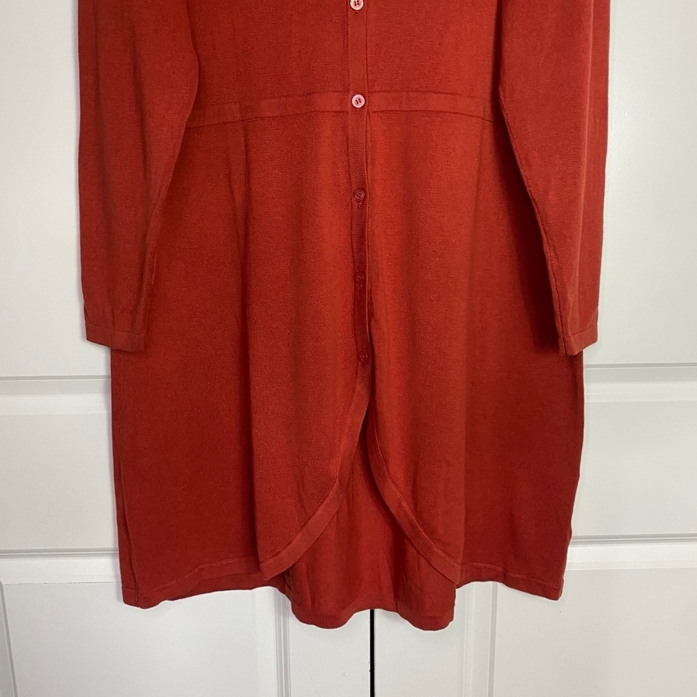 Isaac Mizrahi Orange Cardigan Sweater Button Down High Low Cut NWT size 1X - Picture 8 of 15